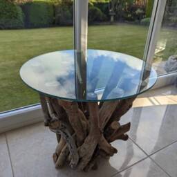 Isle Of R??m Table With 50 cm Diameter Glass Top - thumbnail 3