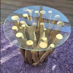 Isle Of R??m Table With 50 cm Diameter Glass Top - thumbnail 4