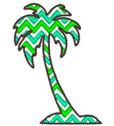 Pulm Summer Flower Chevron Embroidery Design, Chevron, Beach, Towel, Sea Clothing & Monogramming - thumbnail 2