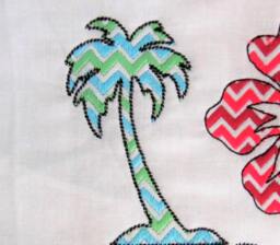 Pulm Summer Flower Chevron Embroidery Design, Chevron, Beach, Towel, Sea Clothing & Monogramming - thumbnail 1