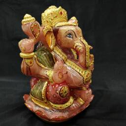 Rose Quartz Ganesha Figurine, Hindu Indian God Statue, Healing Crystal Decor, Spiritual Gift - thumbnail 2