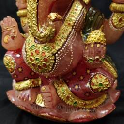 Rose Quartz Ganesha Figurine, Hindu Indian God Statue, Healing Crystal Decor, Spiritual Gift - thumbnail 4