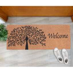 Extra Long Coir Doormat 40 X 125cm Tree Of Life Welcome Print Natural Coconut Dirt Trapper Non-Slip Mat Hall Rug - thumbnail 3