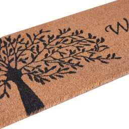Extra Long Coir Doormat 40 X 125cm Tree Of Life Welcome Print Natural Coconut Dirt Trapper Non-Slip Mat Hall Rug - thumbnail 2