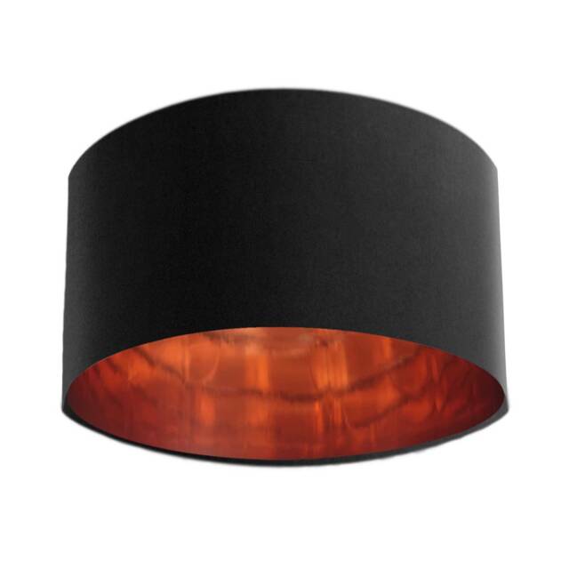 Black Velvet Lamp Shade, Copper Lined Lampshade - image 1