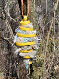 Upcycled Bird Nesting Material Holder Alpaca Fiber Refill - thumbnail 1