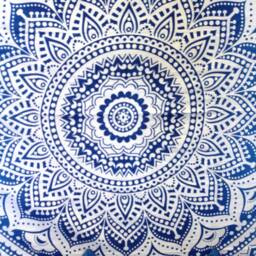 Blue Ombre Mandala Tapestry Bohemian Cotton Wall Hanging - thumbnail 4
