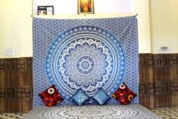 Blue Ombre Mandala Tapestry Bohemian Cotton Wall Hanging