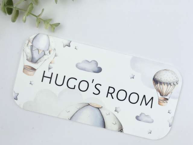 Personalised Hot Air Balloon Room Sign Cloud Theme Nursery Decor - image 1