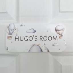 Personalised Hot Air Balloon Room Sign Cloud Theme Nursery Decor - thumbnail 3