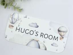 Personalised Hot Air Balloon Room Sign Cloud Theme Nursery Decor - thumbnail 1