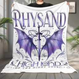 The Bat Boys Rhysand Fleece Blanket, Acotar Blanket For Book Lovers, Feyre Fan Gift, Night Court, Decor - thumbnail 2