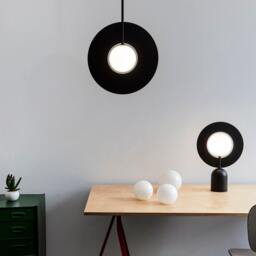 Geometric Pendant Light, Metal Hanging Lamp, Ceiling Light Fixture, Ring Industrial Minimalist Sculptural Unique - thumbnail 2
