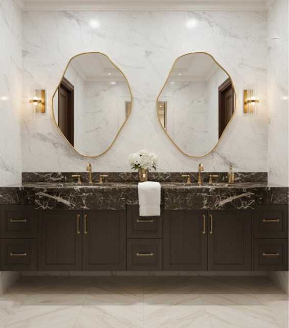 Irregular Unlacquered Brass Mirror - Organic Asymmetrical Wall Mirrors - image 1