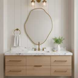 Irregular Unlacquered Brass Mirror - Organic Asymmetrical Wall Mirrors - thumbnail 2
