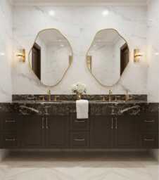 Irregular Unlacquered Brass Mirror - Organic Asymmetrical Wall Mirrors - thumbnail 1