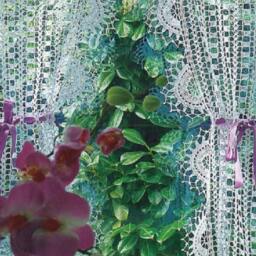Crochet Lace Curtain/Valance - Pink Orchid - thumbnail 2