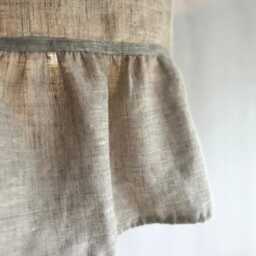 Washed Linen Pendant Lamp Shade Marta, Oatmeal Ruffled Pantry Light Fixture - thumbnail 2