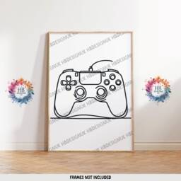 Minimalist Gaming Print Set - 3 Gamer Posters - Boys Bedroom Decor Gift Artwork Girls Room Kids Video Game Wall Art - thumbnail 3