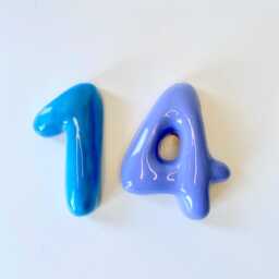 Ceramic Bubble Number, Custom House Numbers, Personalized Colorful Sign - thumbnail 4