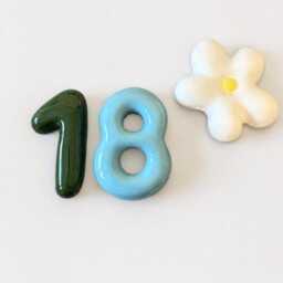 Ceramic Bubble Number, Custom House Numbers, Personalized Colorful Sign - thumbnail 2