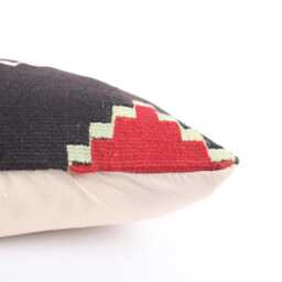 Vintage Turkish Kilim Pillow Orange Striped Wool Lumbar Cover - 12x24 - thumbnail 4