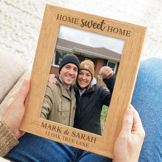 Home Sweet Gifts, Personalised Engraved New House Photo Frame - image 1