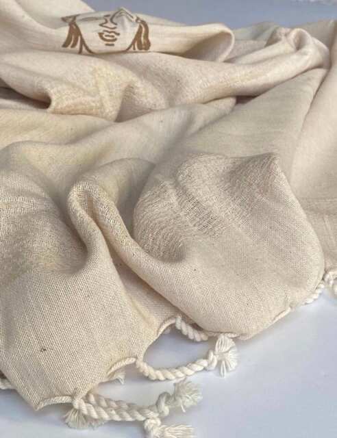 Large Turkish Beach Towel Linen Cotton Hand-Loomed Peshtemal Absorbent Quick Dry - image 1