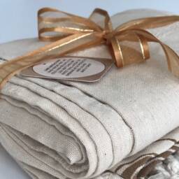 Large Turkish Beach Towel Linen Cotton Hand-Loomed Peshtemal Absorbent Quick Dry - thumbnail 2