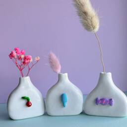 Pastel Tiny Vases/Mini Cute Vase Vases Bud Cool Birthday Gift Dried Flower Holder Keepsaker Miniature Pot - thumbnail 2