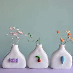 Pastel Tiny Vases/Mini Cute Vase Vases Bud Cool Birthday Gift Dried Flower Holder Keepsaker Miniature Pot - thumbnail 3