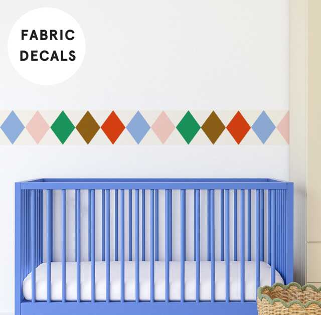 Harlequin Wallpaper Boarder Removable Wall Sticker - Circus Theme Nursery & Playroom Decor - image 1