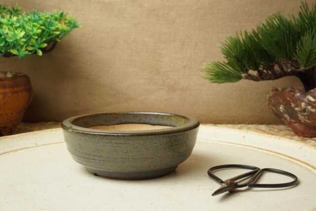 Handmade Purple Black Mame Bonsai Pot. 10cm Diameter, 3.5cm High. G2475.3 - image 1
