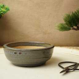 Handmade Purple Black Mame Bonsai Pot. 10cm Diameter, 3.5cm High. G2475.3 - thumbnail 2