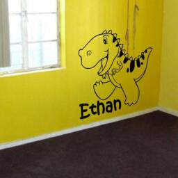 Kids Personalized Dinosaur Vinyl Wall Art Decal Sticker - thumbnail 2