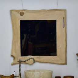 Handmade Rustic Wood Mirror Farmhouse Live Edge Design - thumbnail 3