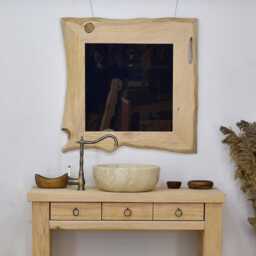 Handmade Rustic Wood Mirror Farmhouse Live Edge Design - thumbnail 2