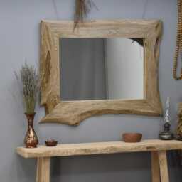 Handmade Rustic Wood Mirror Farmhouse Live Edge Design - thumbnail 1