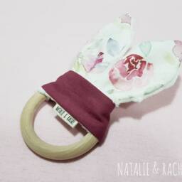 Floral, Baby Personalised Blanket, Bib, Wooden Toy, Shower Gift, Gift Set, Security Hamper - thumbnail 3