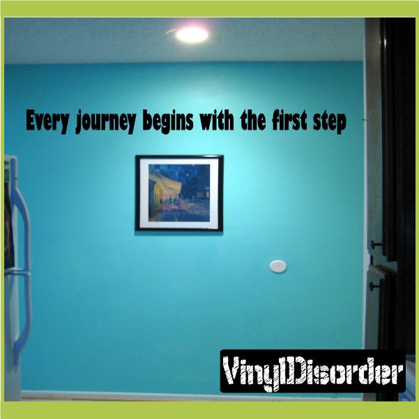 Every Journey Begins With The First Step - Vinyl Wall Decal Quotes Sticker Motivationalquotes02Et - image 1