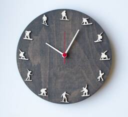 Snowboarding Clock Wall Decor With Snowboarders Snowboard Winter Extreme Sport - thumbnail 1
