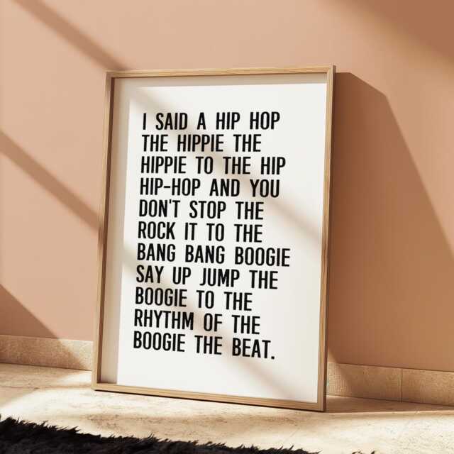 Hip Hop Lyrics Art Print 90S Music Poster by Etsy | uFurnish.com