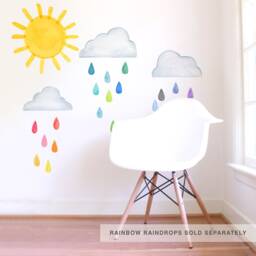 Watercolor Sun - Fabric Wall Decal Color Story Mej - thumbnail 3