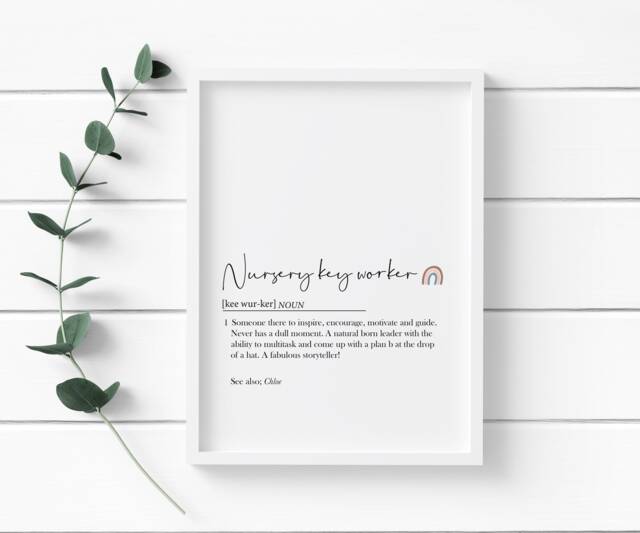 Nursery Key Worker Print, Key Worker Gifts, Nursery Teacher Gift, Gifts - image 1