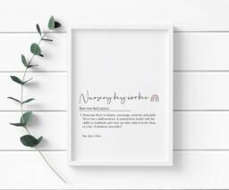 Nursery Key Worker Print, Key Worker Gifts, Nursery Teacher Gift, Gifts - thumbnail 1