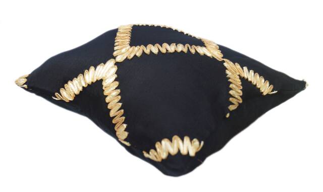 "Accent Throw Pillow - Pin Cushion Ring Decorative Handmade Silk Cover - Small Mini 8""x8" - image 1
