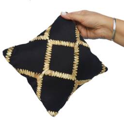 "Accent Throw Pillow - Pin Cushion Ring Decorative Handmade Silk Cover - Small Mini 8""x8" - thumbnail 2