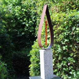 Suncatcher Rust Steel Candle Granite Column 72 cm Fluorescent Acrylic Glass Sculpture En M??tal Metal Art St??l Skulptur Escultura - thumbnail 3