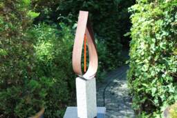 Suncatcher Rust Steel Candle Granite Column 72 cm Fluorescent Acrylic Glass Sculpture En M??tal Metal Art St??l Skulptur Escultura