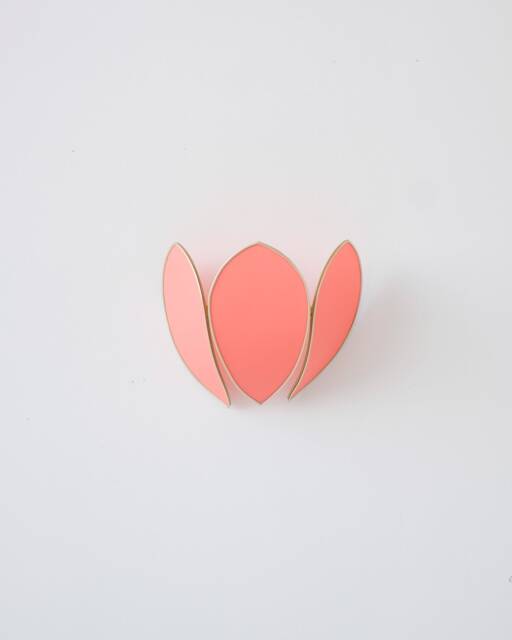 Grapefruit & Gold Flower Wall Light - image 1
